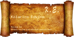 Kolarics Edvina névjegykártya